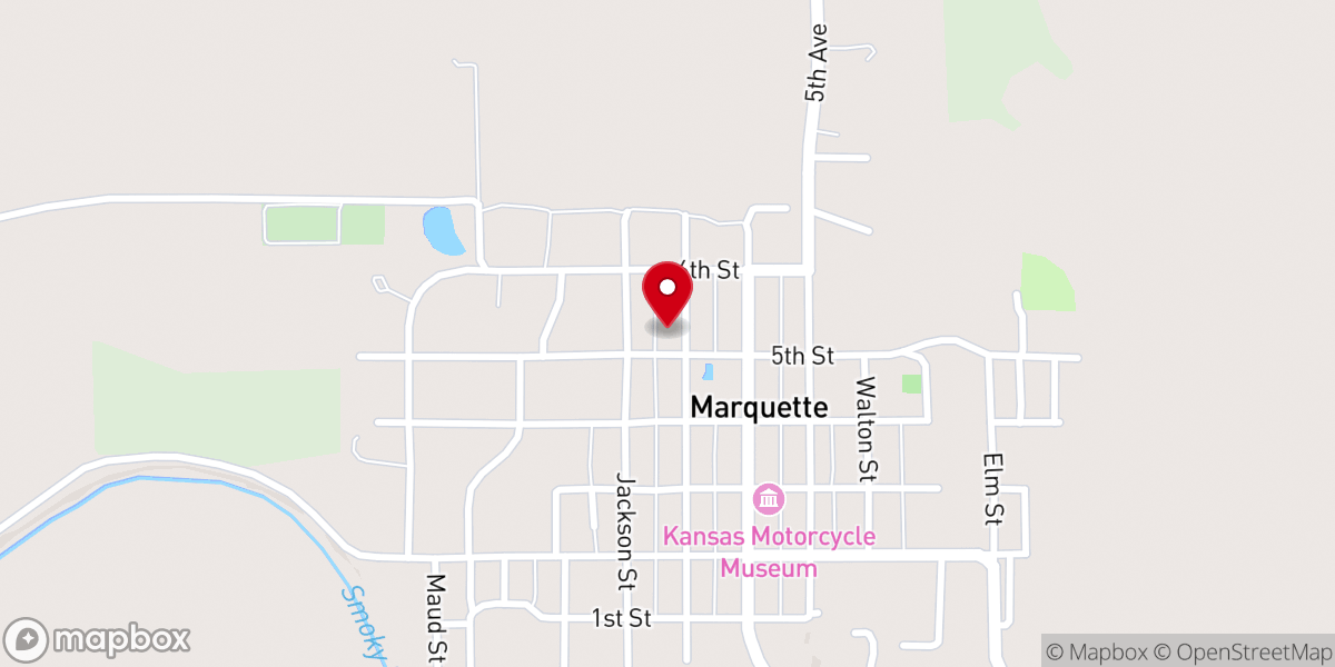 Map showing location of Elim Lutheran Church