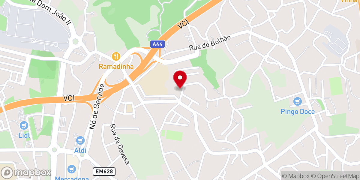 Map showing location of Igreja Evangélica
