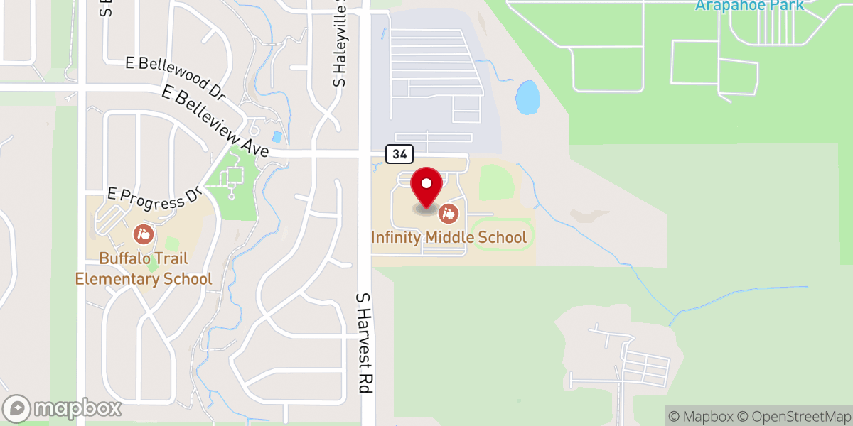 Map showing location of Smoky Hill Vineyard Church