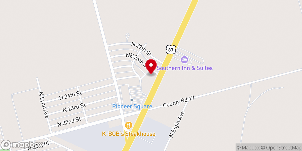 Map showing location of Northridge United Methodist Church