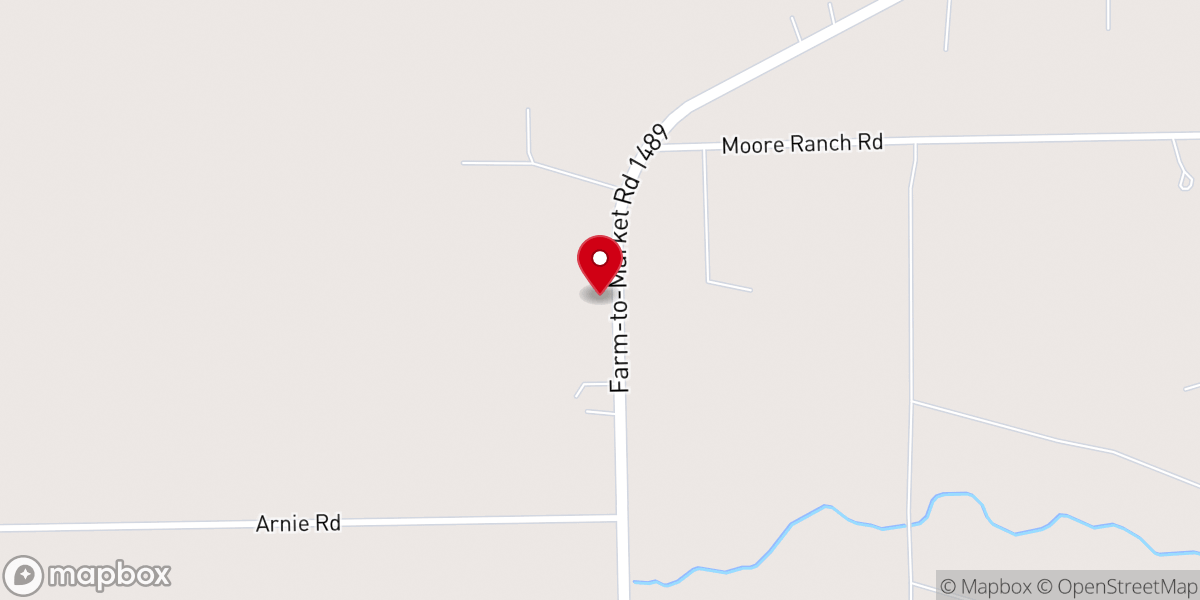 Map showing location of Texas Cowboy Church