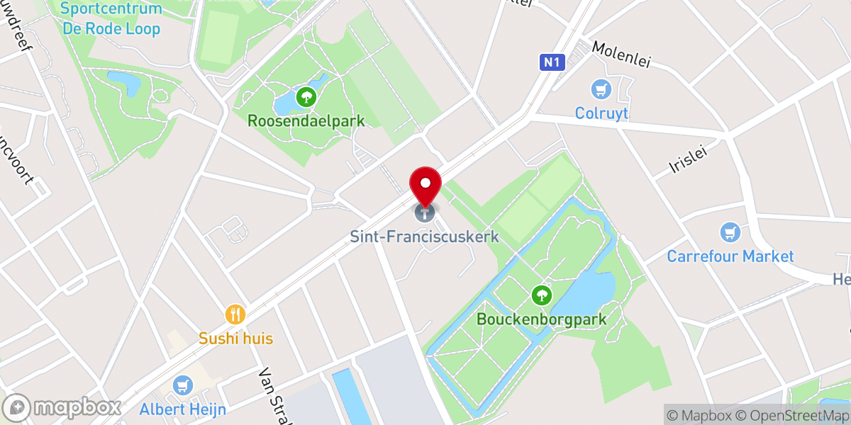 Map showing location of Servische Orthodoxe Geloofsgemeenschap - België Vzw