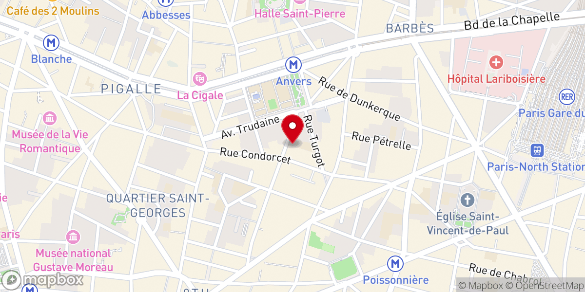 Map showing location of Eglise Protestante unie Région parisienne