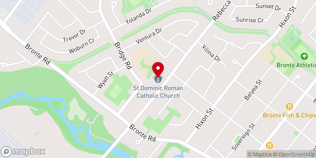 Map showing location of St Dominic Roman Catholic Church