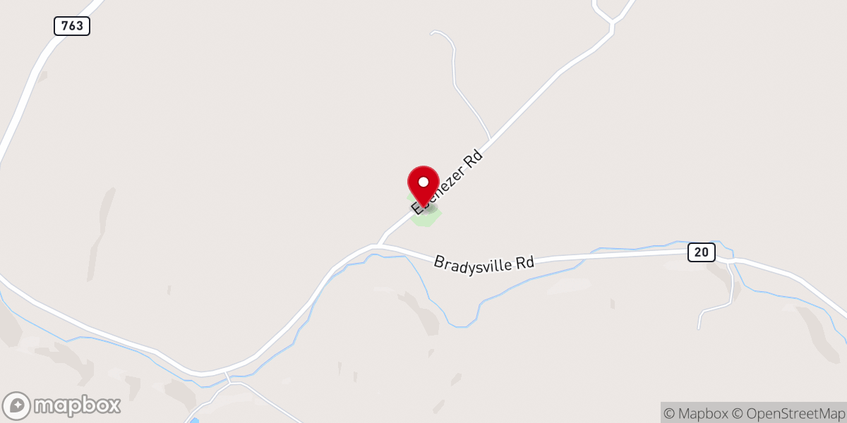 Map showing location of Ebenezer United Methodist Church