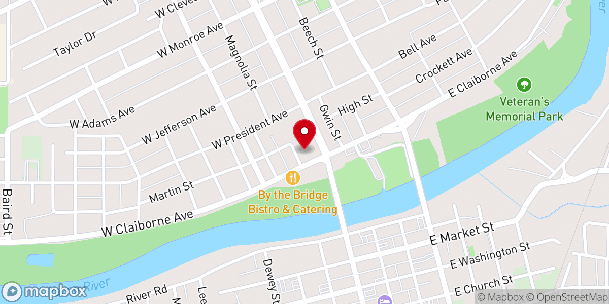 Map showing location of United Methodist District Office