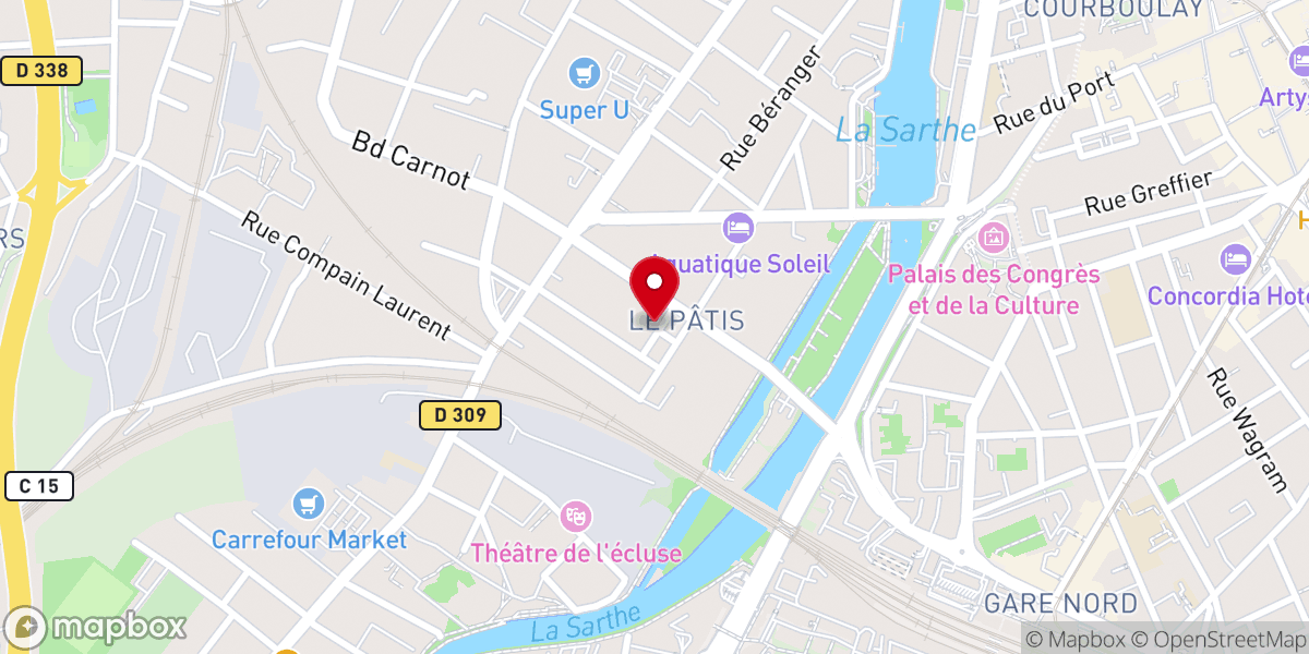 Map showing location of Église Saint-Lazare du Mans