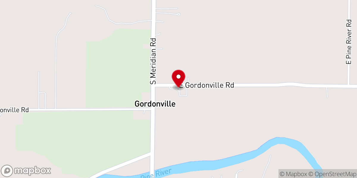 Map showing location of Gordonville United Methodist