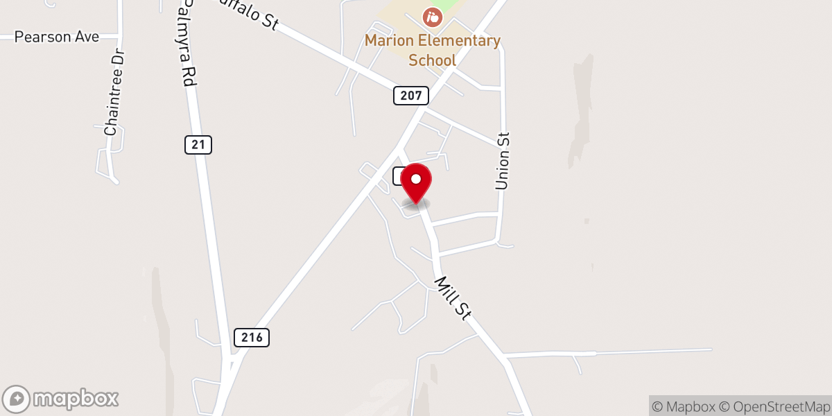 Map showing location of Faith Fellowship of Marion