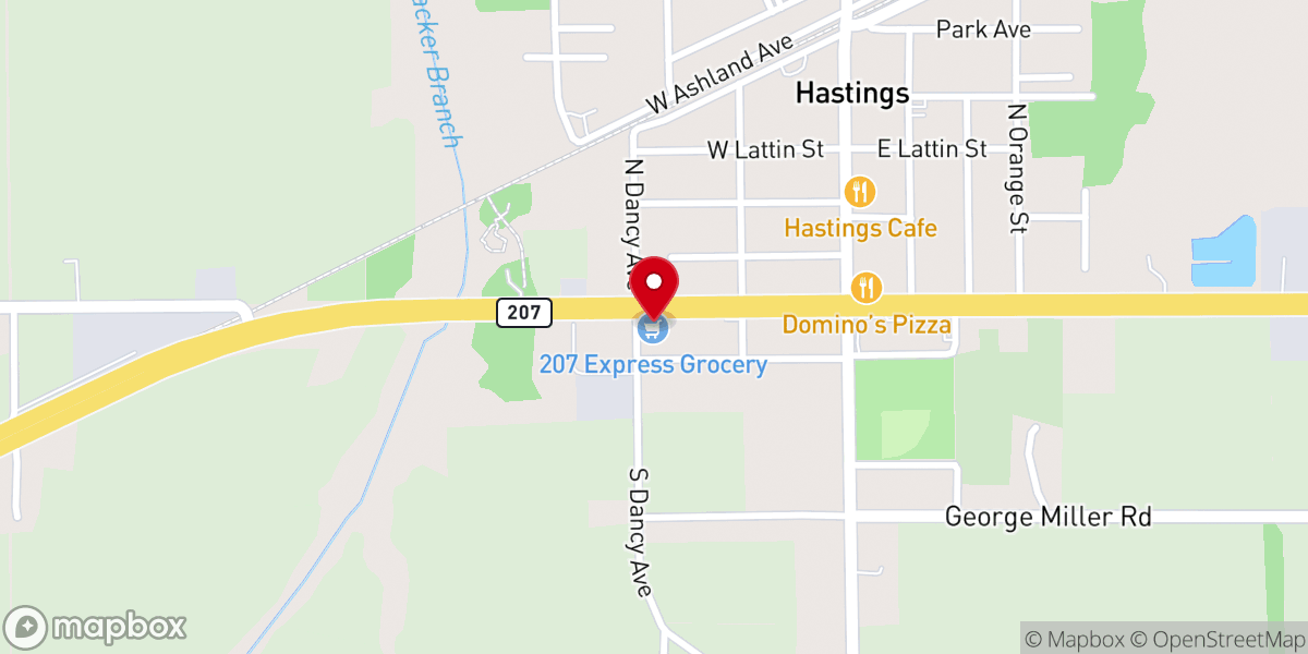 Map showing location of Hale's Food Store