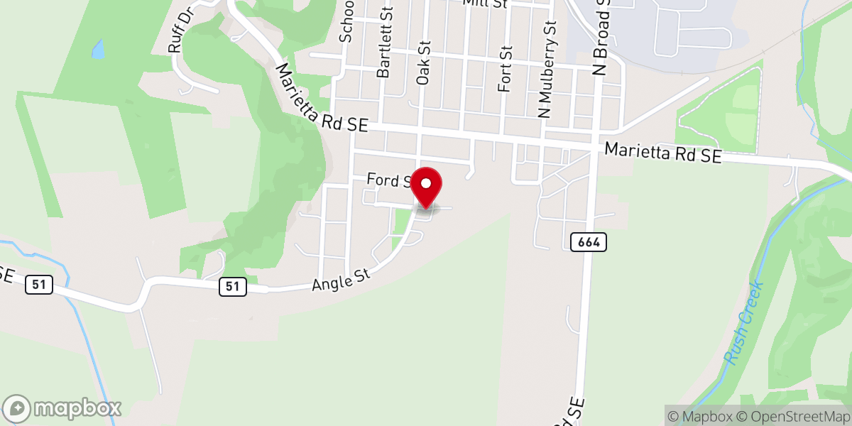 Map showing location of Bible Holiness Church
