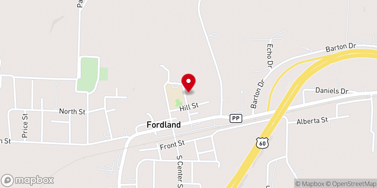 Map showing location of Fordland United Methodist Church