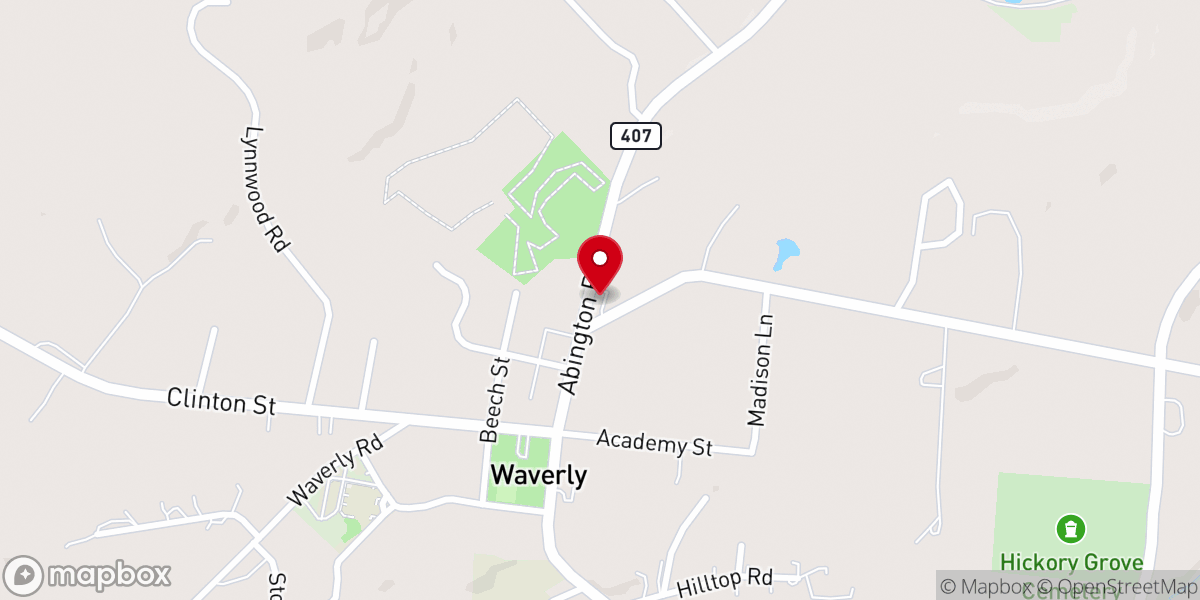 Map showing location of Free Methodist Church-Abington