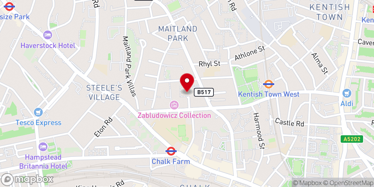 Map showing location of St Silas Church, Kentish Town