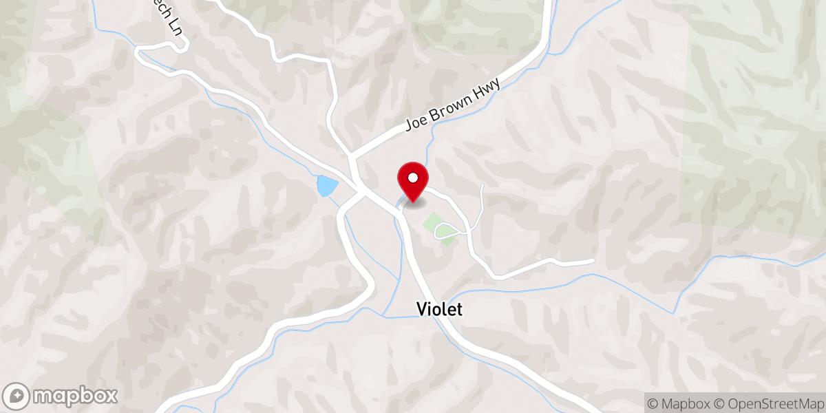 Map showing location of Violet Baptist Church