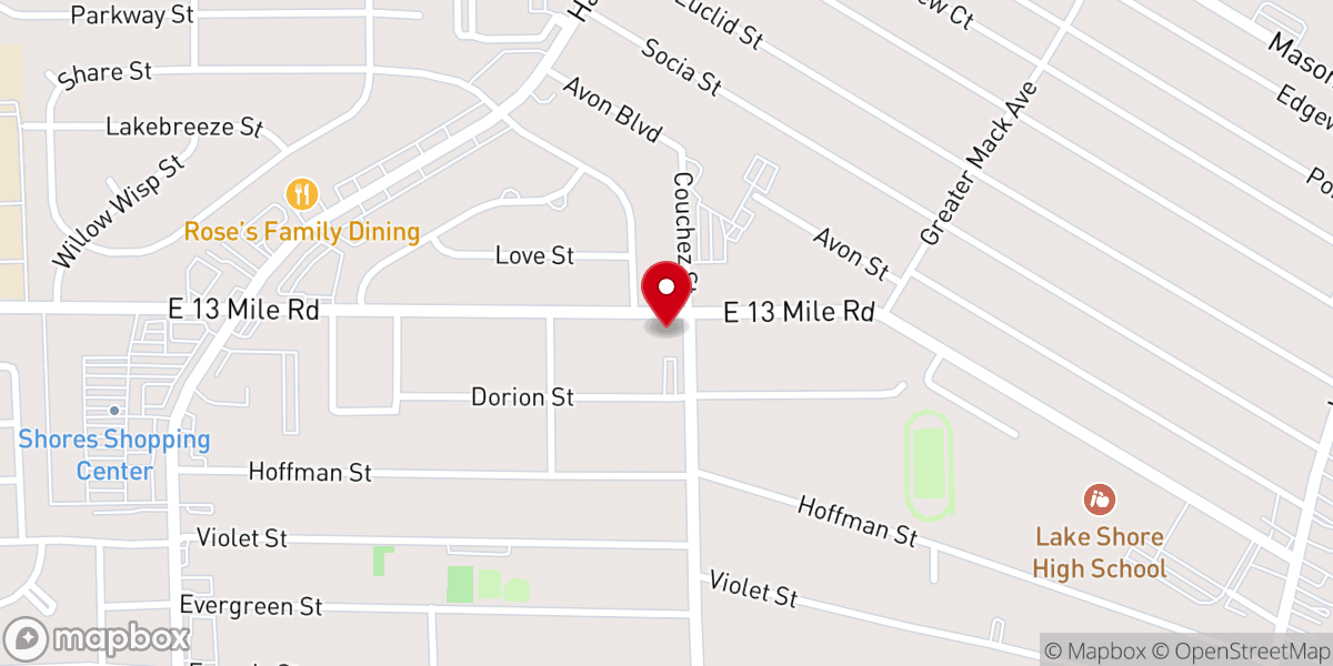 Map showing location of Triumphant Cross Lutheran Church