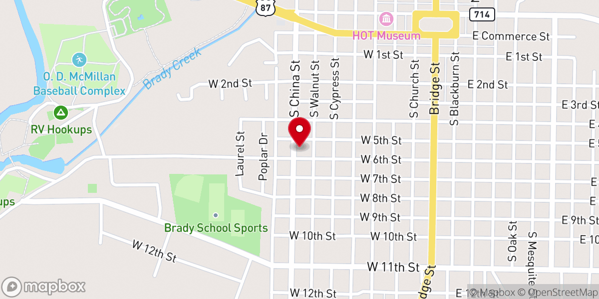 Map showing location of Central Baptist Church