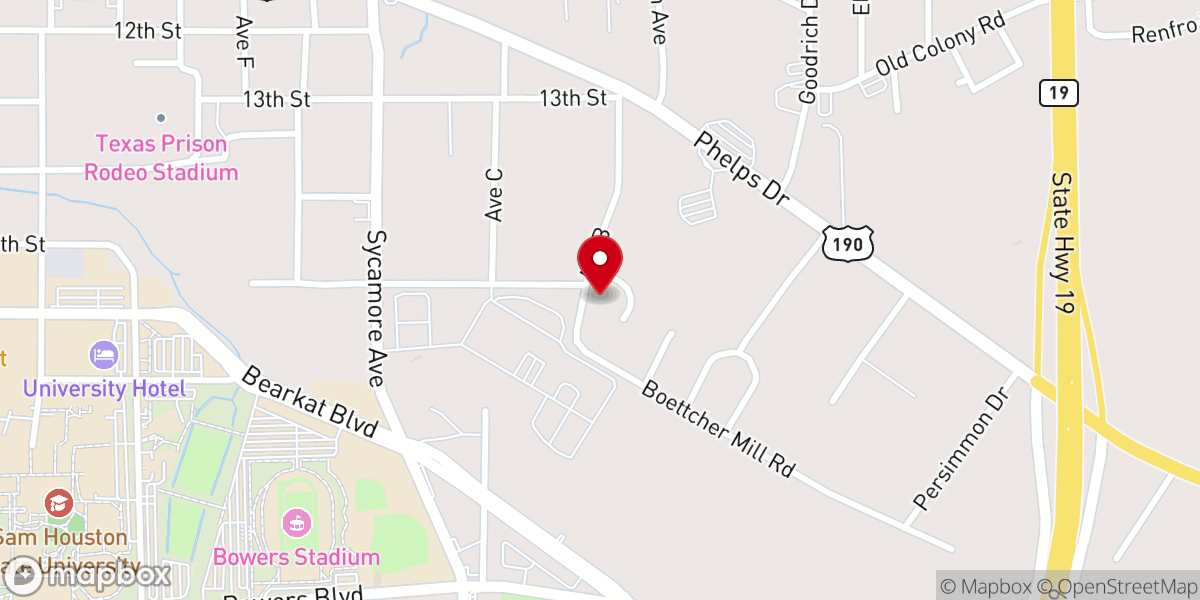 Map showing location of Iglesia Pentecostal Unida Hispana de Huntsville