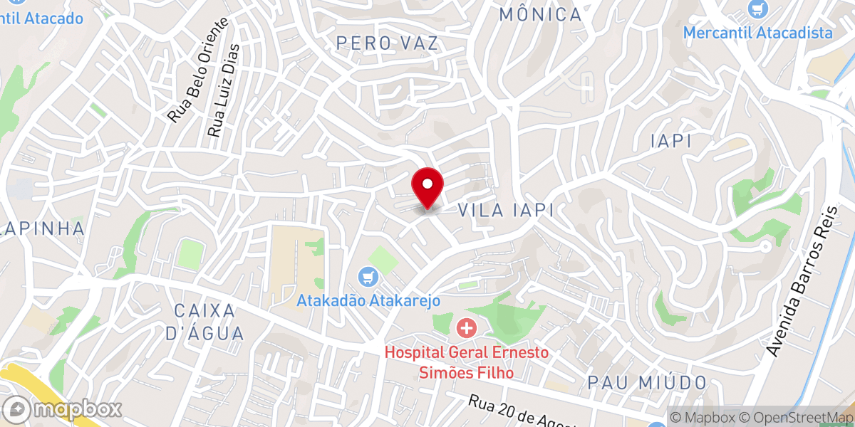 Map showing location of Igreja Batista do Salvador