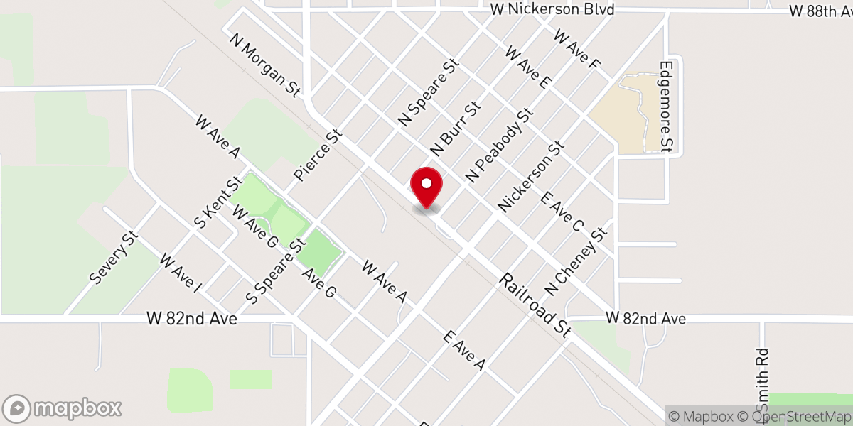 Map showing location of Nickerson