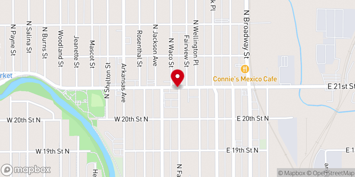 Map showing location of Wellington Place Baptist Church