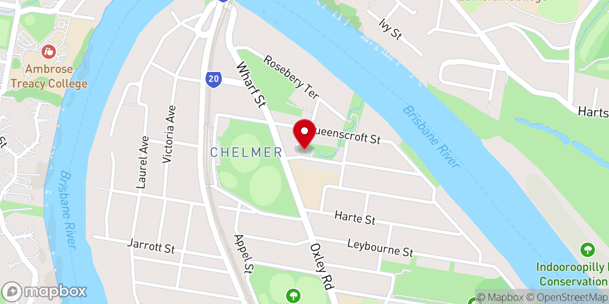 Map showing location of Riverside Christian Church