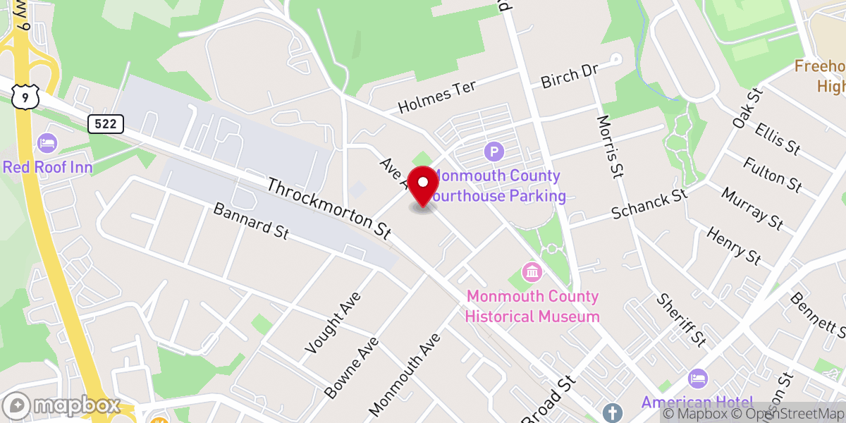 Map showing location of Church of God-Freehold