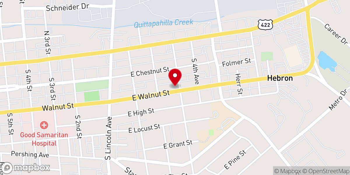 Map showing location of Lebanon Seventh-Day Adventist Church