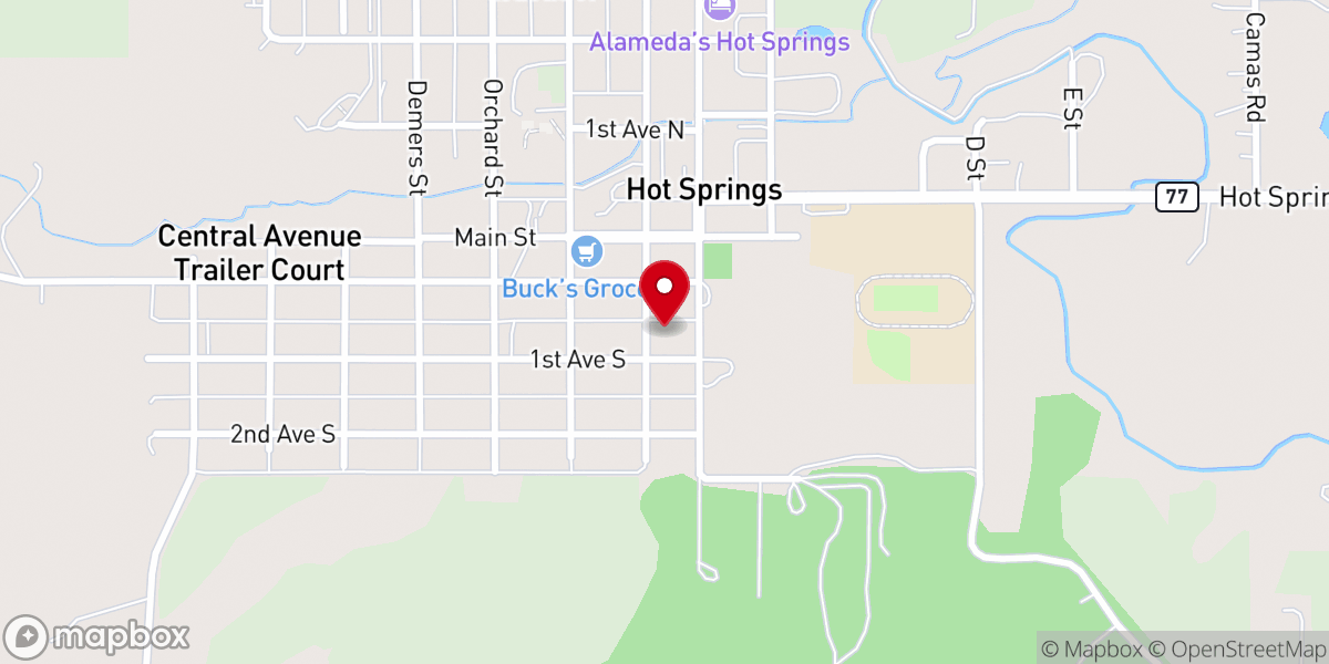 Map showing location of Sacred Heart Catholic Church