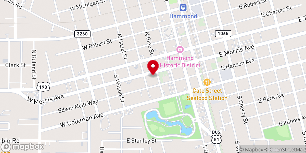 Map showing location of First Baptist Church