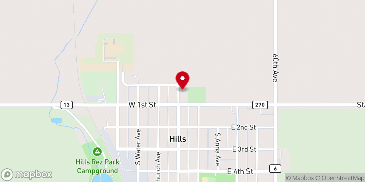 Map showing location of Bethlehem Lutheran Church