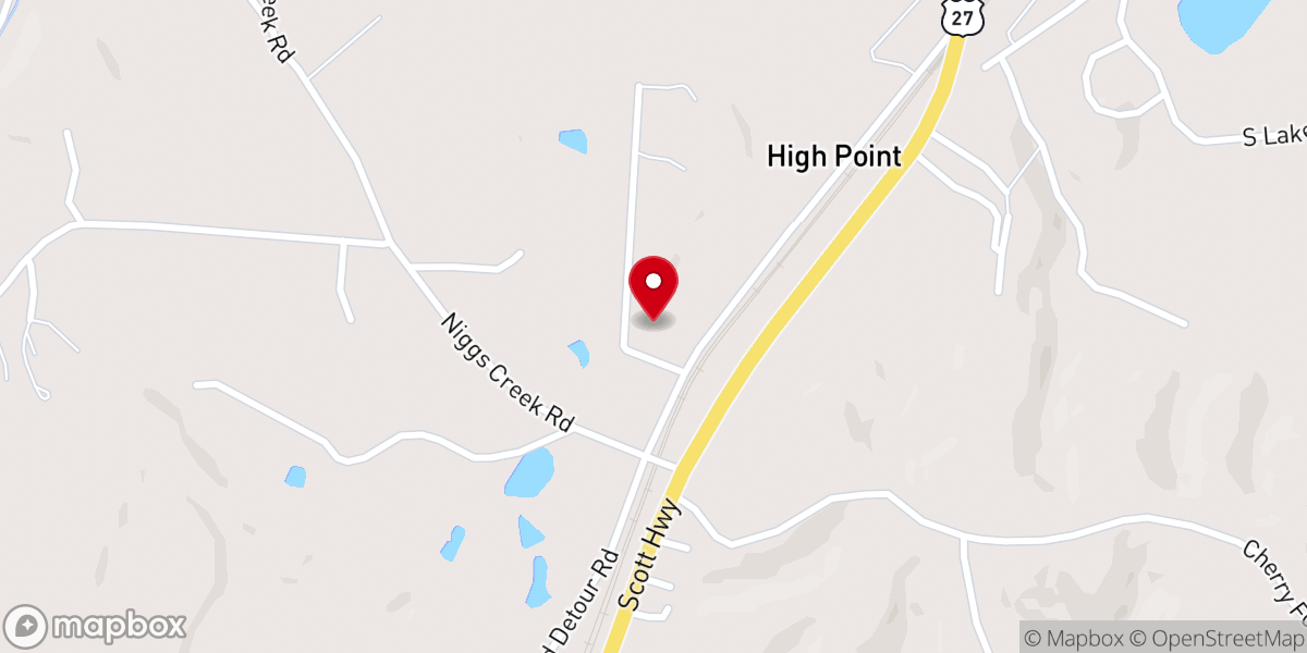 Map showing location of Thrive Church
