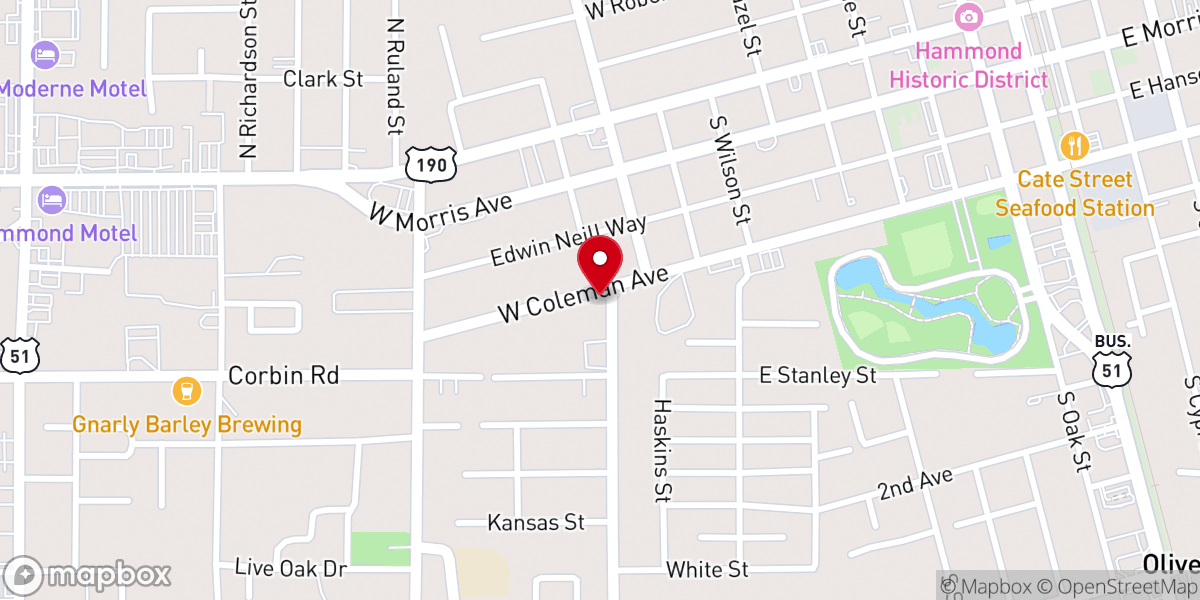 Map showing location of Greenfield Missionary Baptist Church Life Center