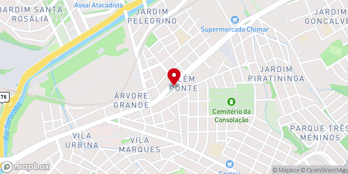 Map showing location of Paróquia Santo Antônio