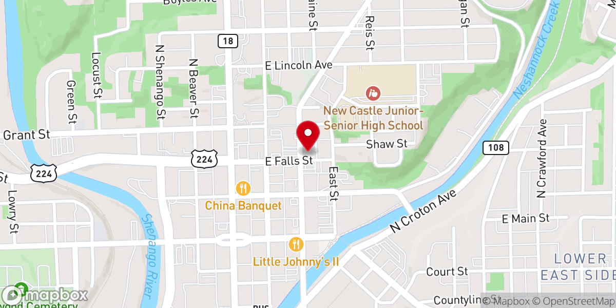 Map showing location of Trinity Episcopal Church