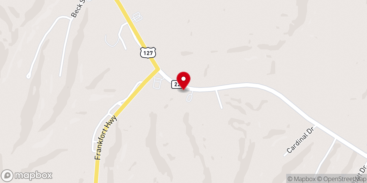 Map showing location of Owen County & Ten Mile Baptist Associations