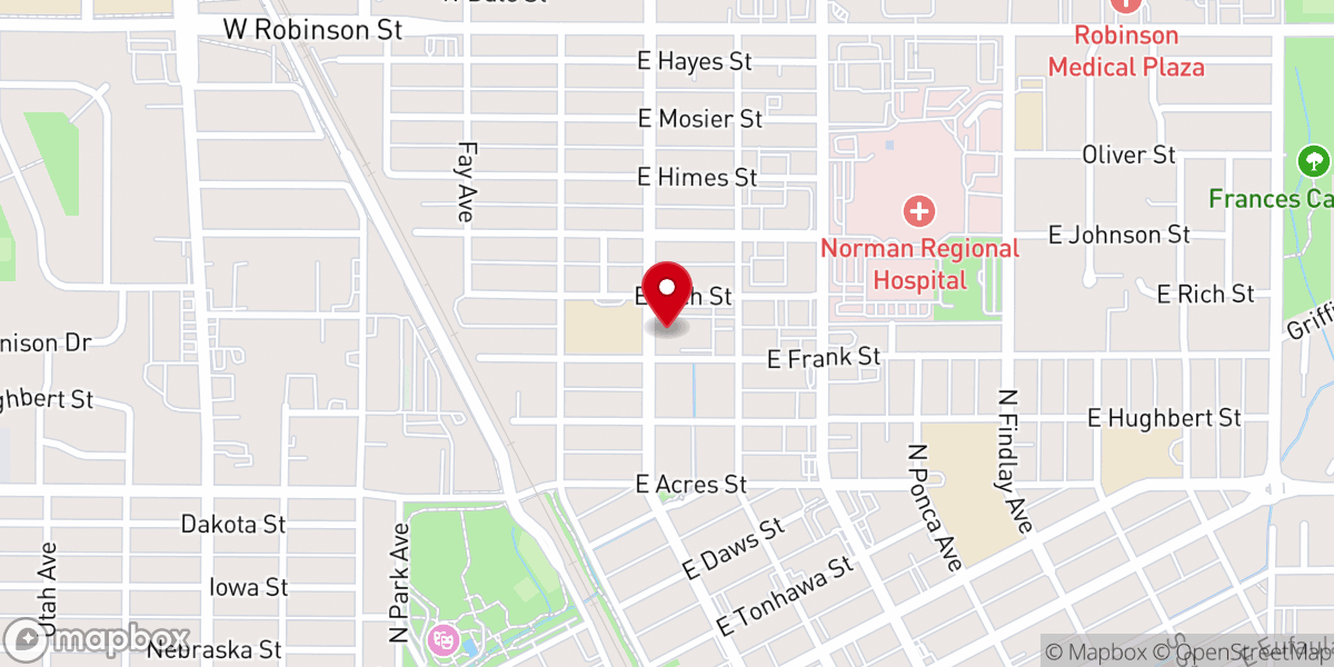 Map showing location of Trinity Baptist Church