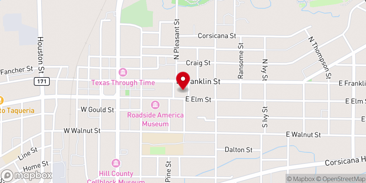 Map showing location of First Baptist Church