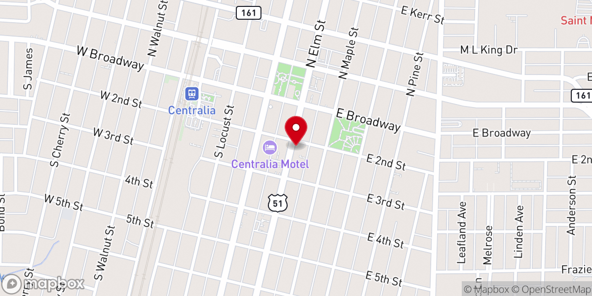 Map showing location of First Christian Church