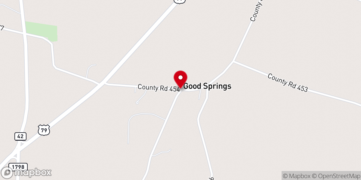 Map showing location of Good Springs United Methodist