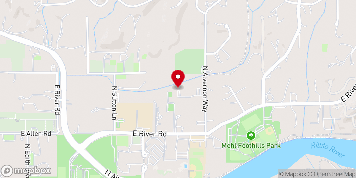 Map showing location of St. Demetrios Greek Orthodox Church