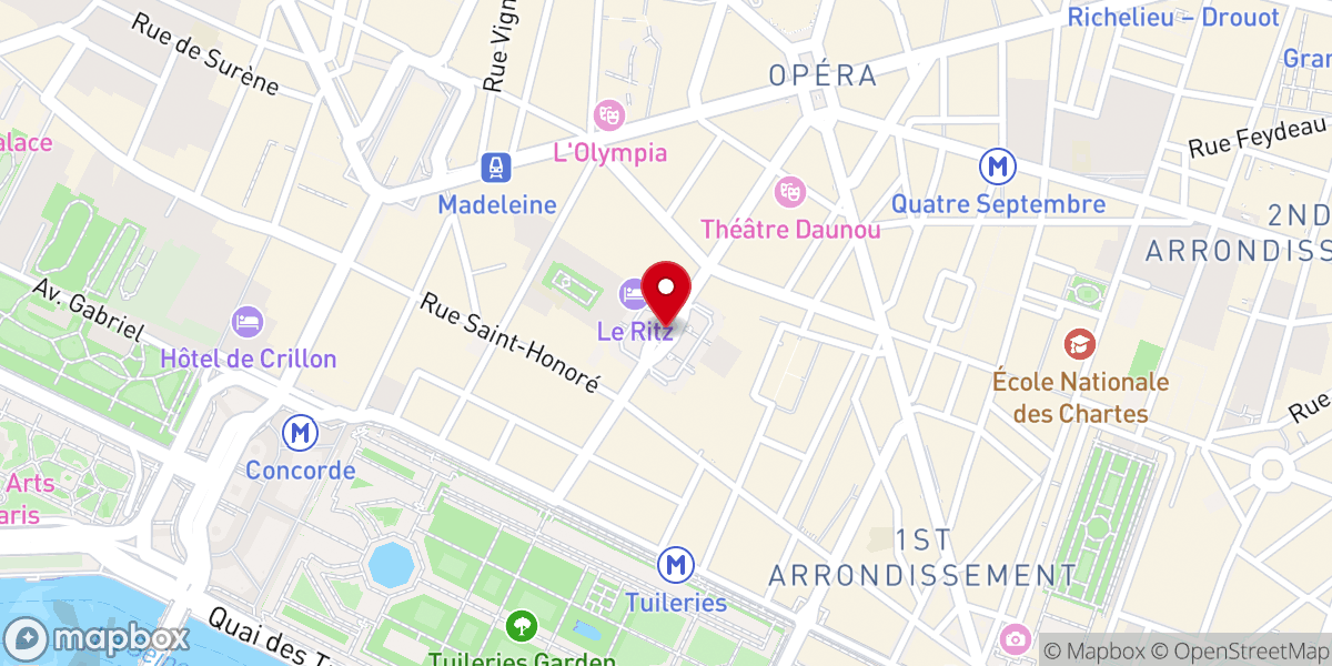 Map showing location of Colonne Vendôme