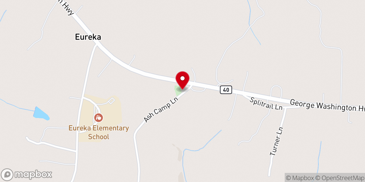 Map showing location of New Eureka Church