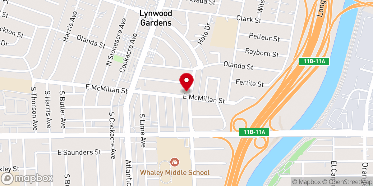 Map showing location of Greater New Beginning Mssnry
