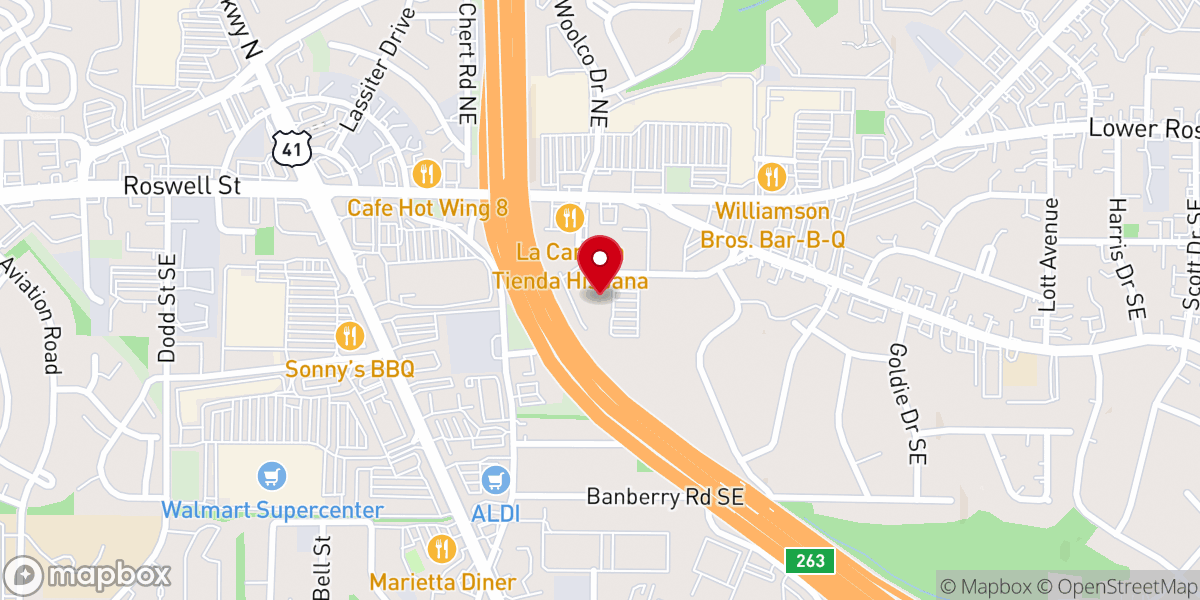 Map showing location of Atlanta International Christian Church