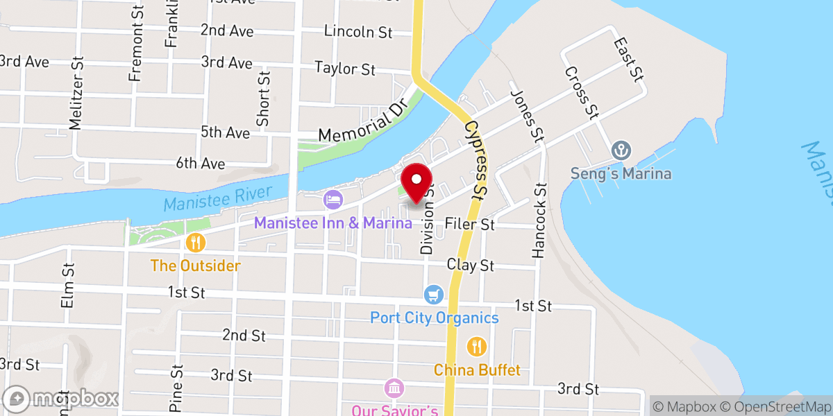 Map showing location of The Briny Building