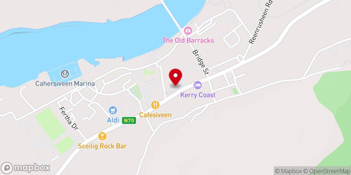 Map showing location of Daniel O'Connell Church and Oratory