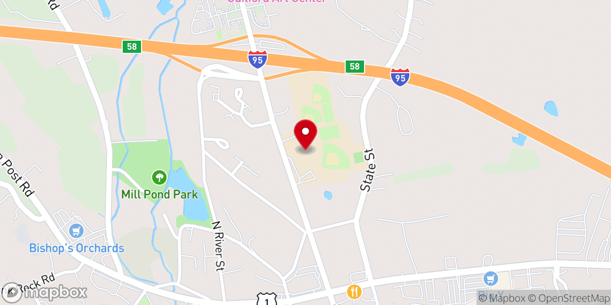 Map showing location of Guilford Little League