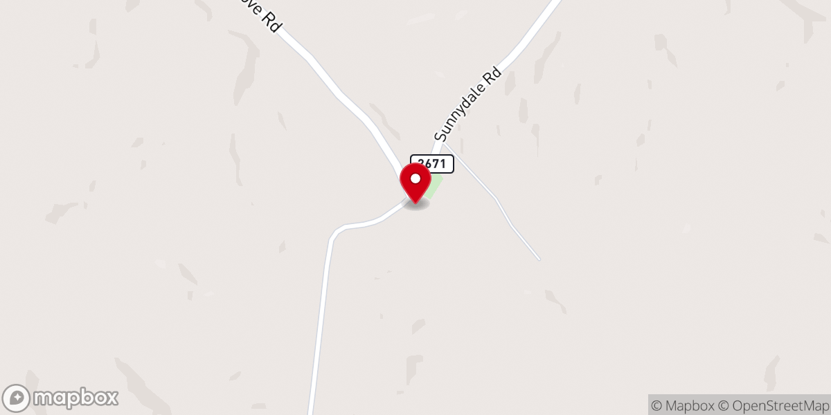 Map showing location of Sugar Grove Bible Baptist Church