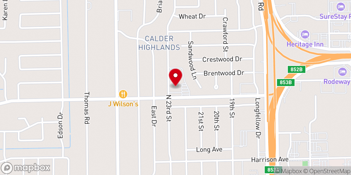 Map showing location of Saint Andrew's Presbyterian Church